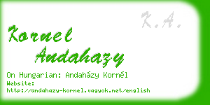 kornel andahazy business card
