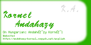 kornel andahazy business card